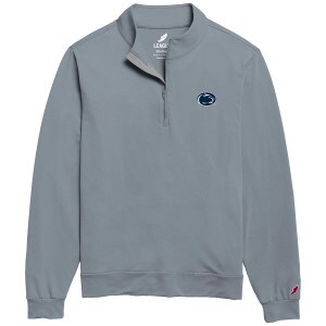 light weight light blue 1/4 zip with Penn State Athletic Logo on left chest